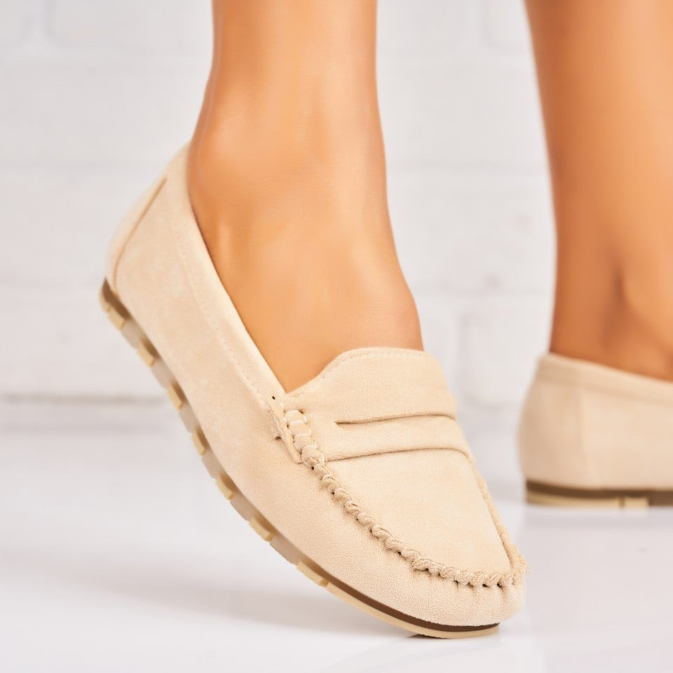 Γυναικεία Casual Παπούτσια Οικολογικό Γυρισμένο Δέρμα Μπεζ Insiyah A5232