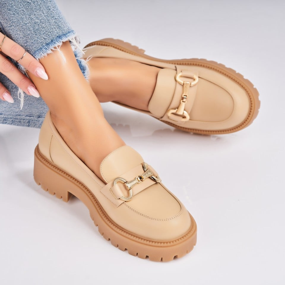 Γυναικεία Casual Παπούτσια Οικολογικό Δέρμα Μπεζ Lazera A4701