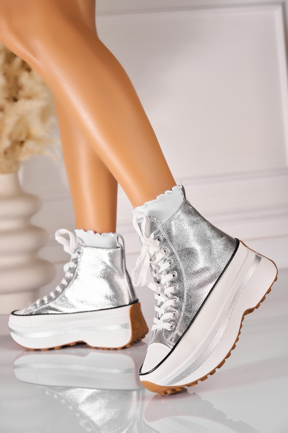 Γυναικεία sneakers Οικολογικό Δέρμα Ασημί Dekota