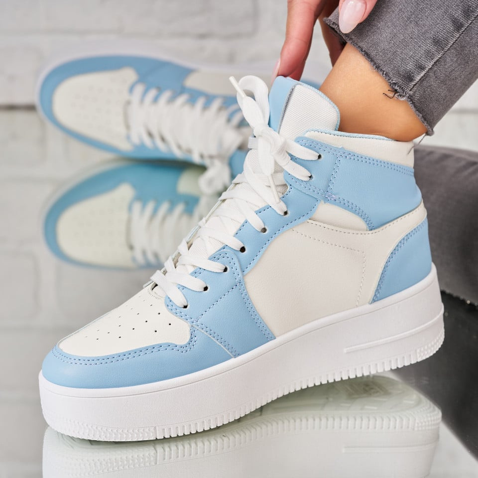 Γυναικεία sneakers Οικολογικό Δέρμα Γαλάζιο Cila A1791