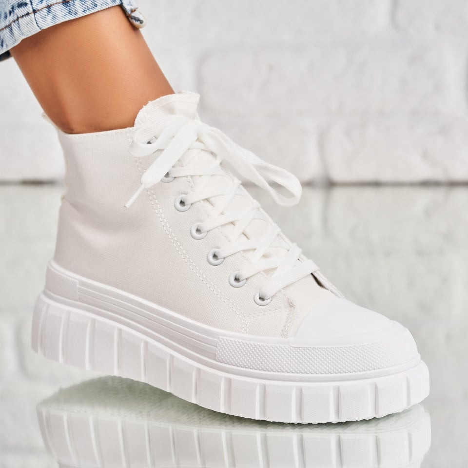 Γυναικεία sneakers Ύφασμα Άσπρο Emiliya A1997
