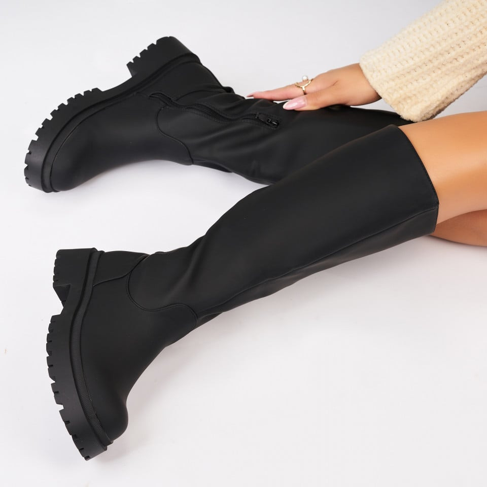 Γυναικείες Μπότες με γούνα Οικολογικό Δέρμα Μαύρο Odinique A3267