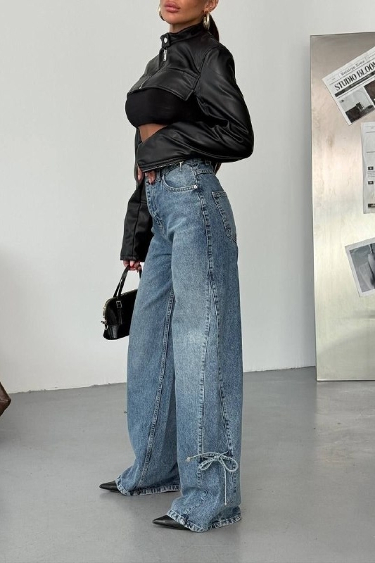 Γυναικείο τζιν Oversize Γαλάζιο Alya