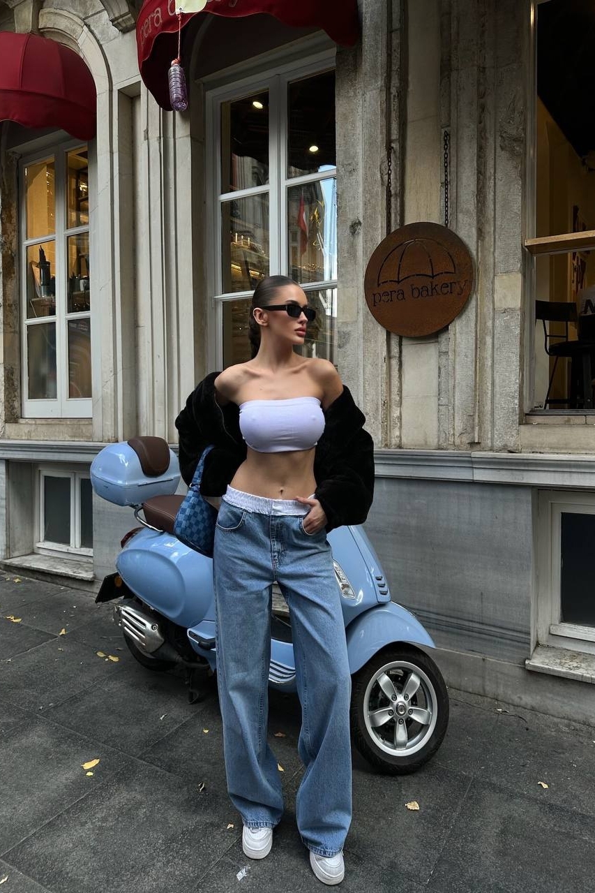 Mom Fit Τζιν Γαλάζιο Marlee