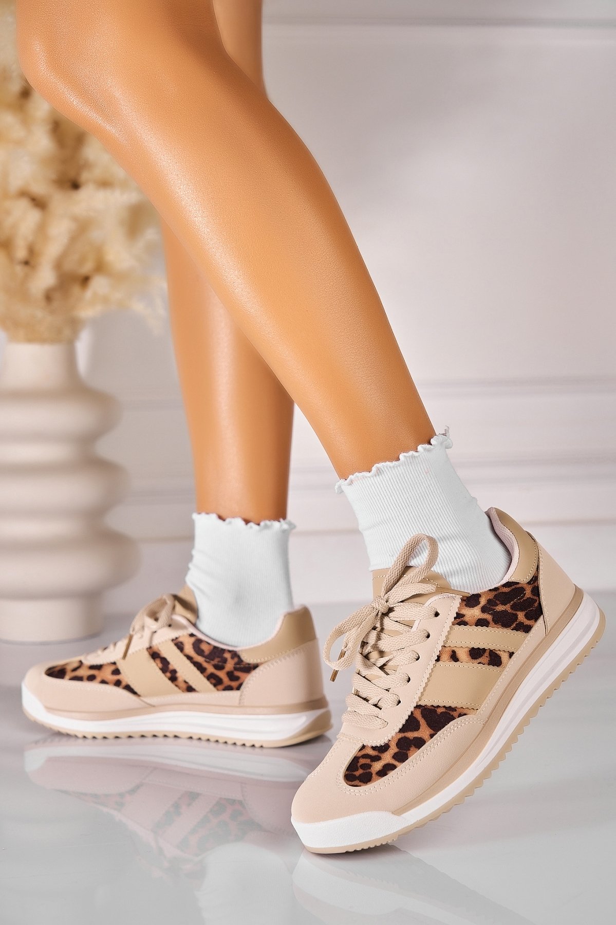 Γυναικεία Αθλητικά Οικολογικό Δέρμα Animal Print Kinzi