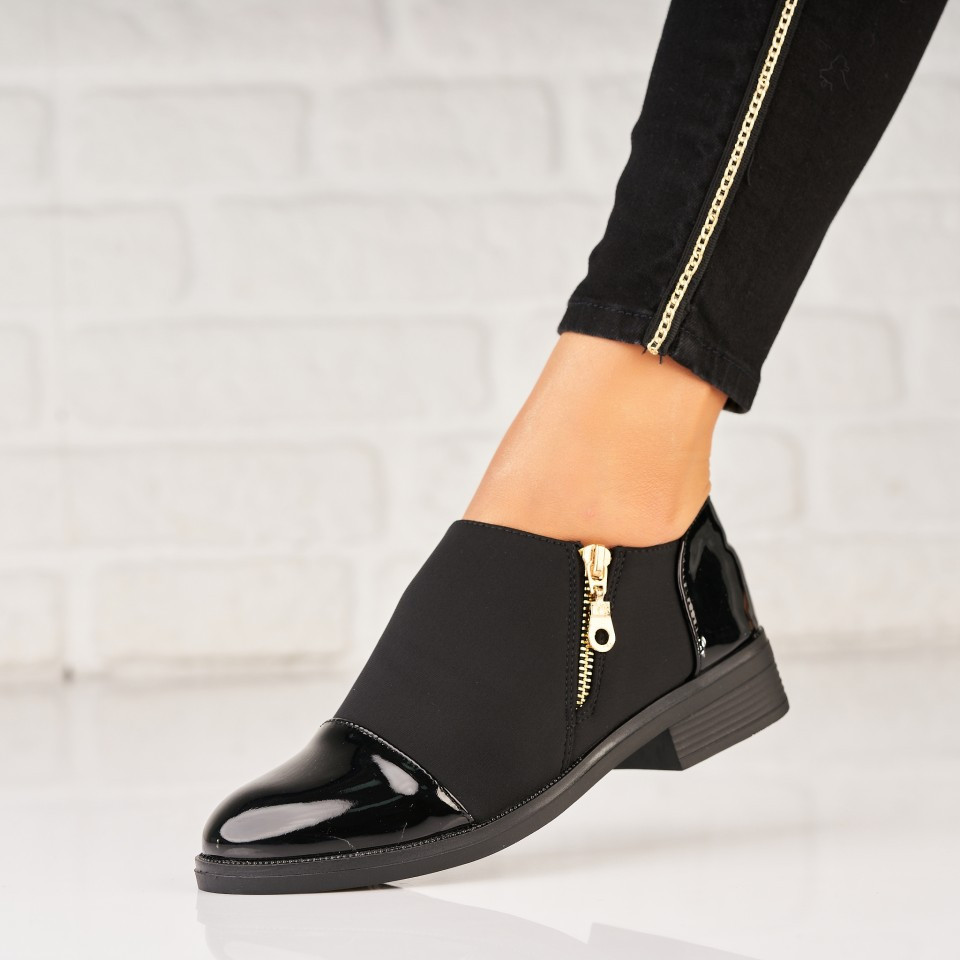 Γυναικεία Casual Παπούτσια Οικολογικό Γυαλισμένο Δέρμα Μαύρο Januthi A5785