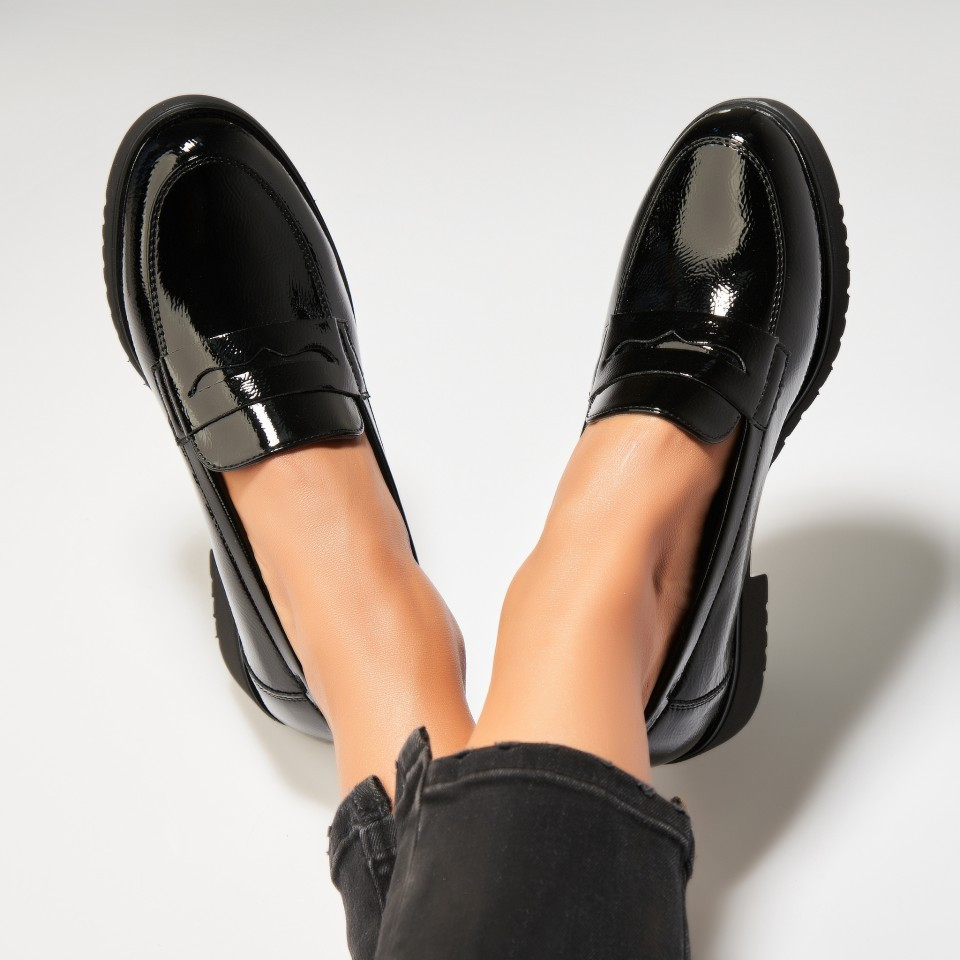 Γυναικεία Casual Παπούτσια Οικολογικό Γυαλισμένο Δέρμα Μαύρο Torren A6969