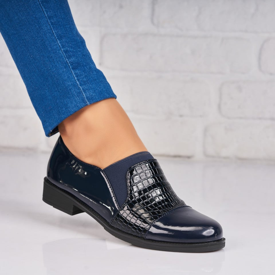 Γυναικεία Casual Παπούτσια Οικολογικό Γυαλισμένο Δέρμα Μπλε Vladis A4370