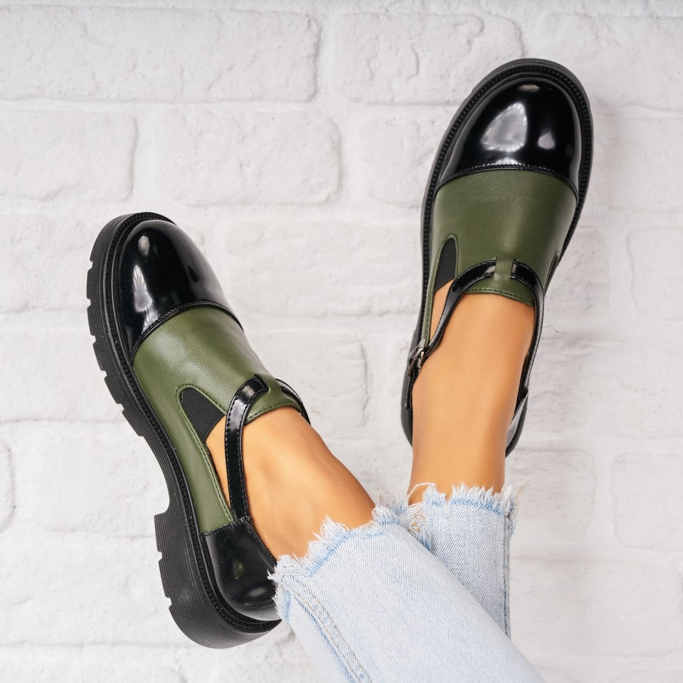 Γυναικεία Casual Παπούτσια Οικολογικό Γυαλισμένο Δέρμα Πράσινο Mina A3552