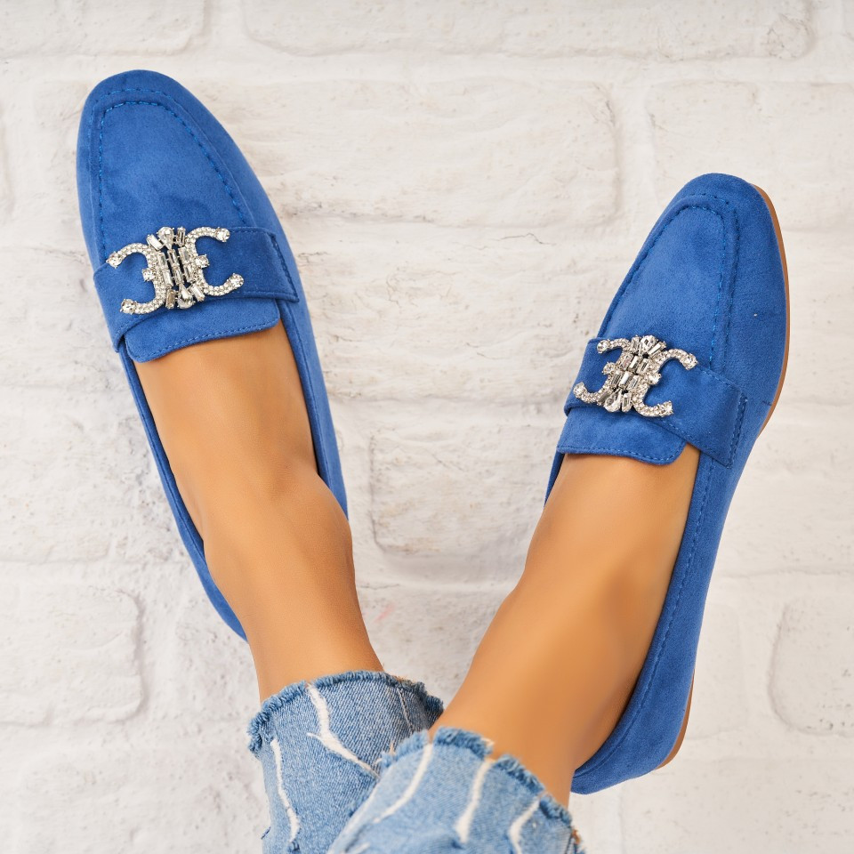 Γυναικεία Casual Παπούτσια Οικολογικό Γυρισμένο Δέρμα Γαλάζιο Veraly A5332