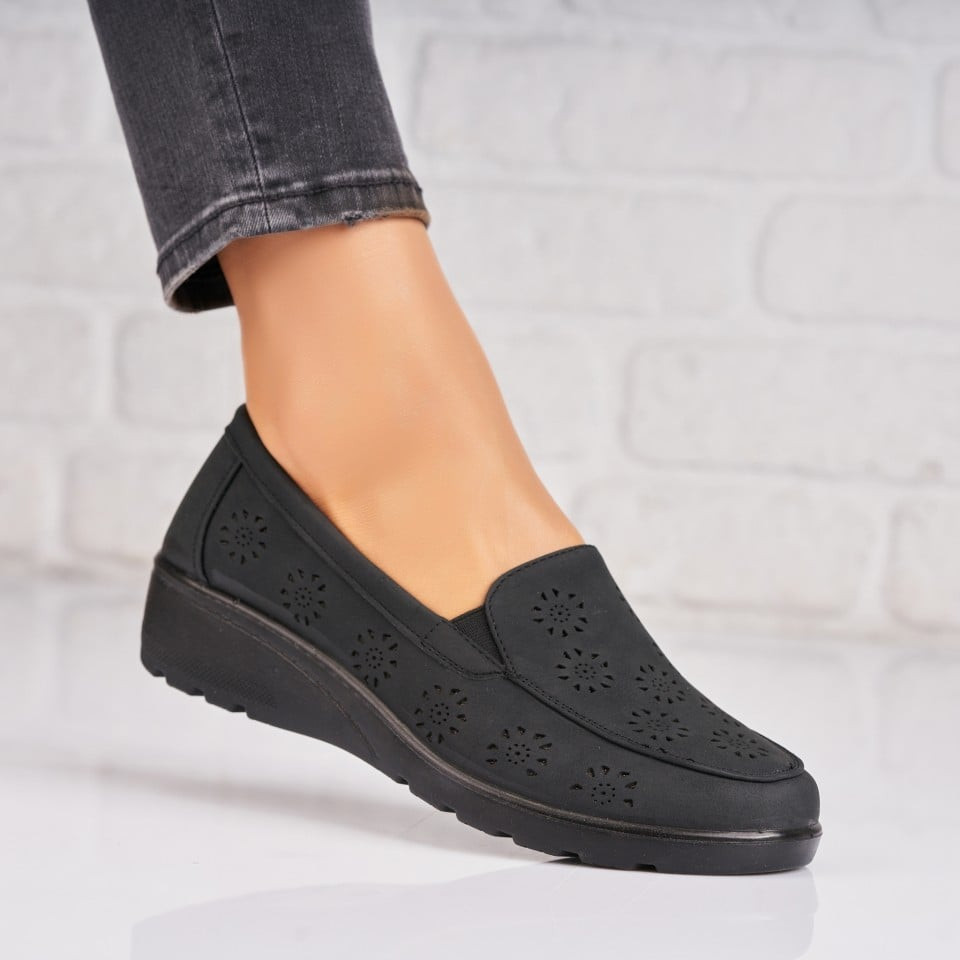 Γυναικεία Casual Παπούτσια Οικολογικό Γυρισμένο Δέρμα Μαύρο A4791