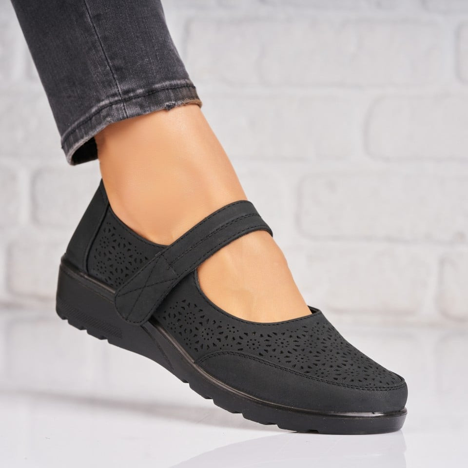 Γυναικεία Casual Παπούτσια Οικολογικό Γυρισμένο Δέρμα Μαύρο A4813