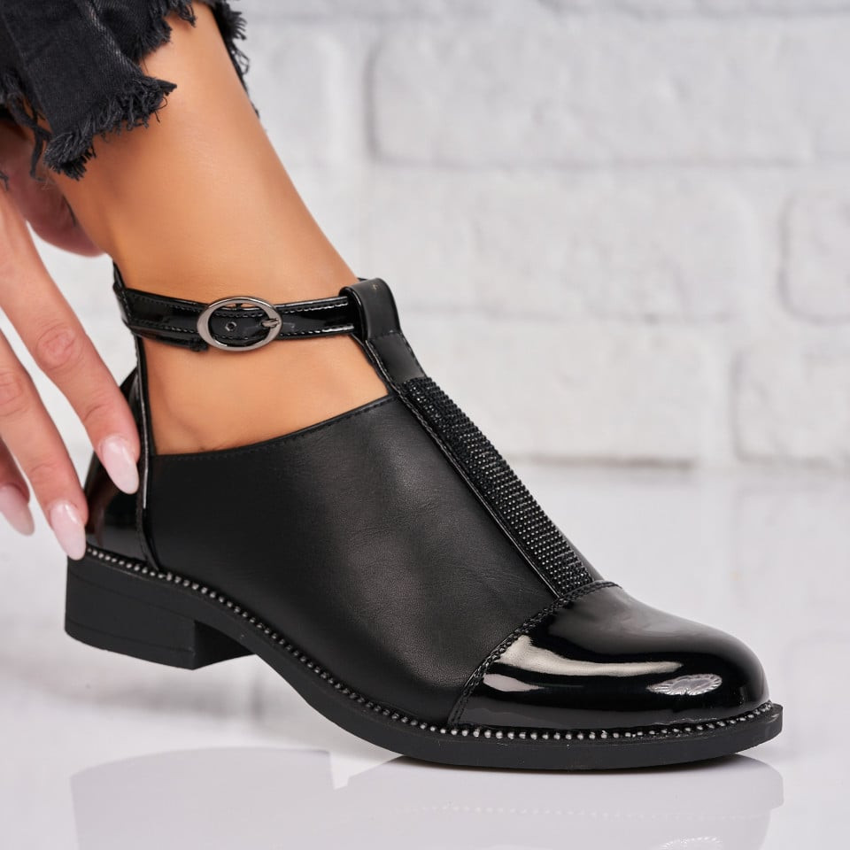 Γυναικεία Casual Παπούτσια Οικολογικό Δέρμα Μαύρο Alison A1639