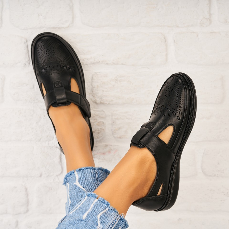 Γυναικεία Casual Παπούτσια Οικολογικό Δέρμα Μαύρο Inia A5280