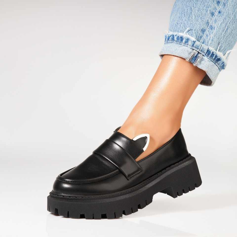 Γυναικεία Casual Παπούτσια Οικολογικό Δέρμα Μαύρο Suhaila A7212