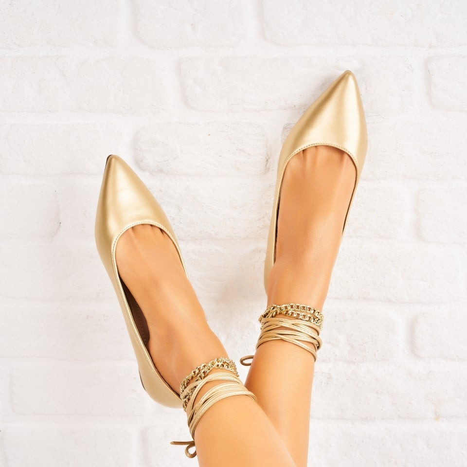 Γυναικεία Casual Παπούτσια Οικολογικό Δέρμα Χρυσό Feryal A4982