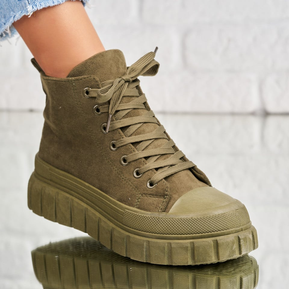 Γυναικεία sneakers Οικολογικό Γυρισμένο Δέρμα Πράσινο Roxxane A2012