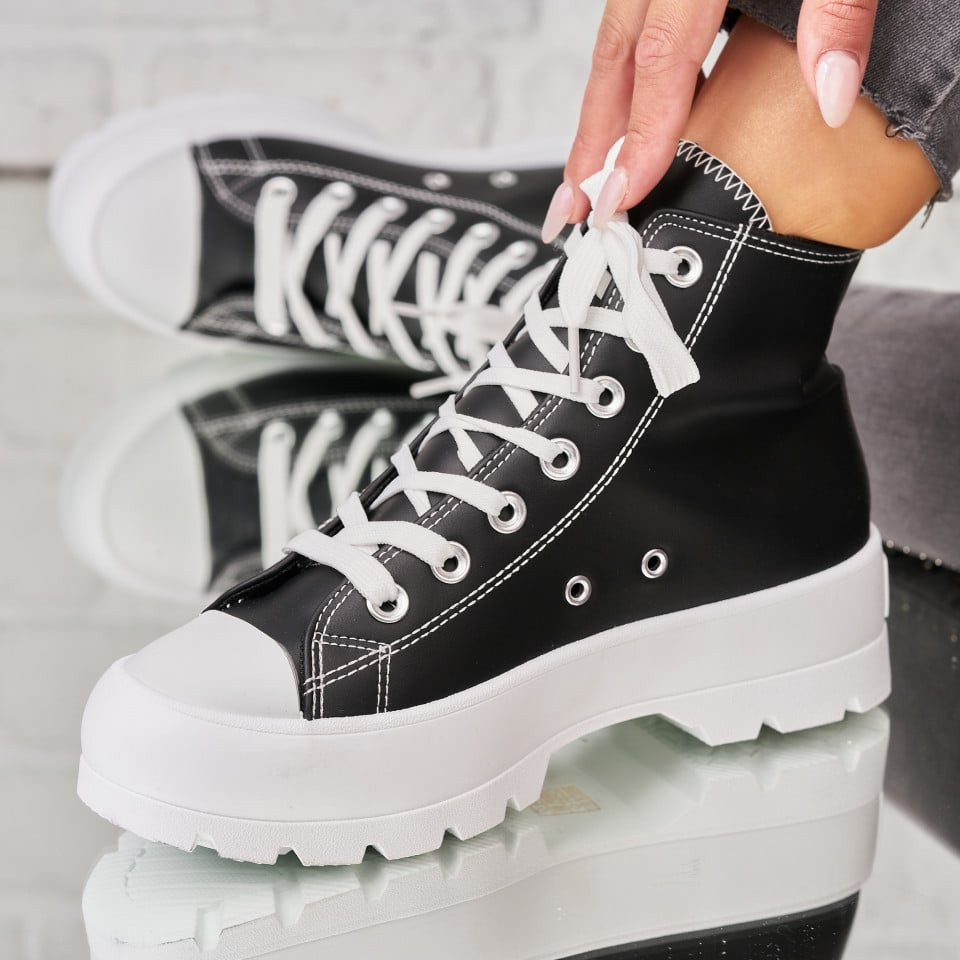 Γυναικεία sneakers Οικολογικό Δέρμα Μαύρο Desneiges A1862