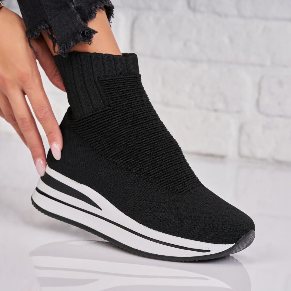 Γυναικεία sneakers Ύφασμα Μαύρο Sanrevelle A1649