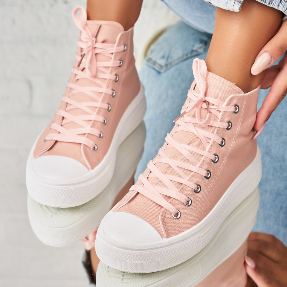 Γυναικεία sneakers Ύφασμα Ροζ Tazanna A1958