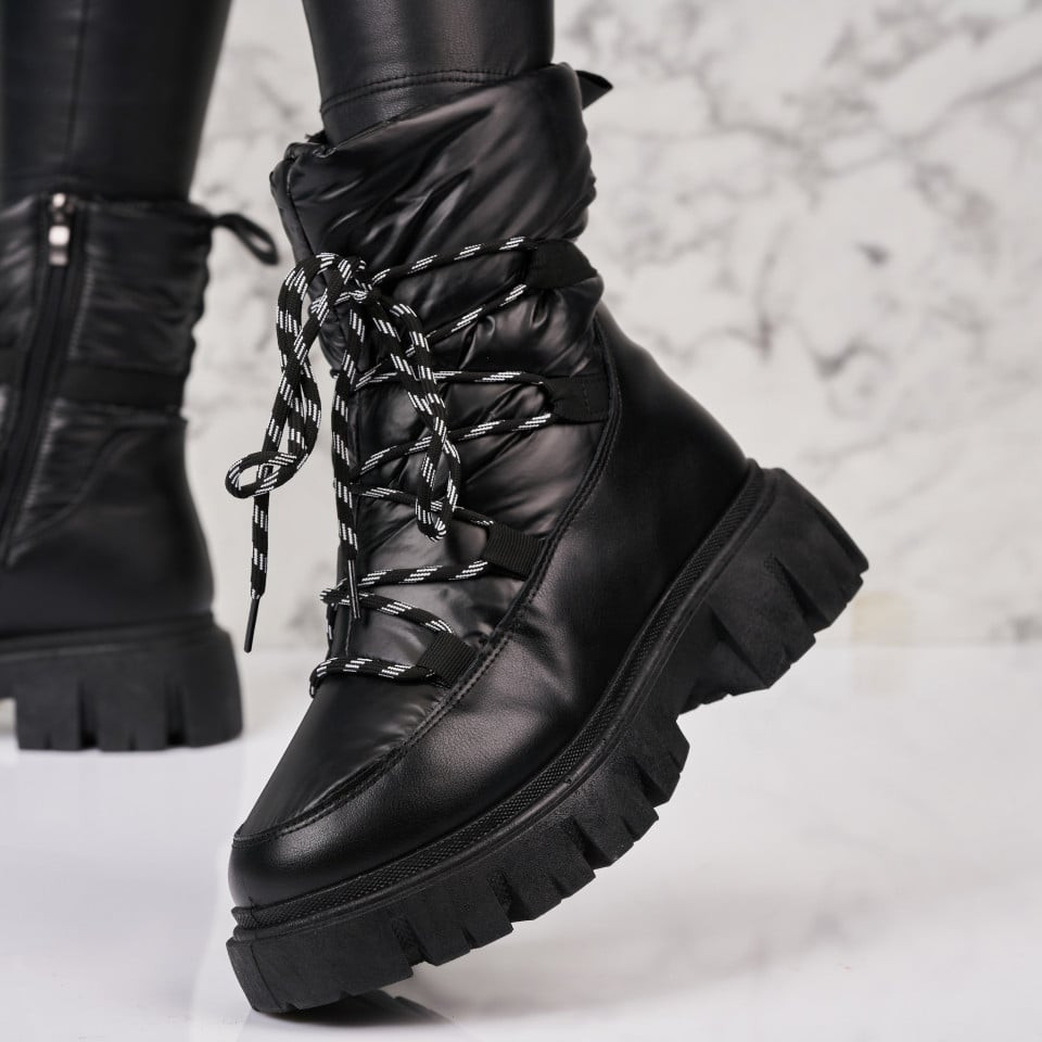 Γυναικείες Μπότες με γούνα Αδιάβροχο Μαύρο Posy A2757