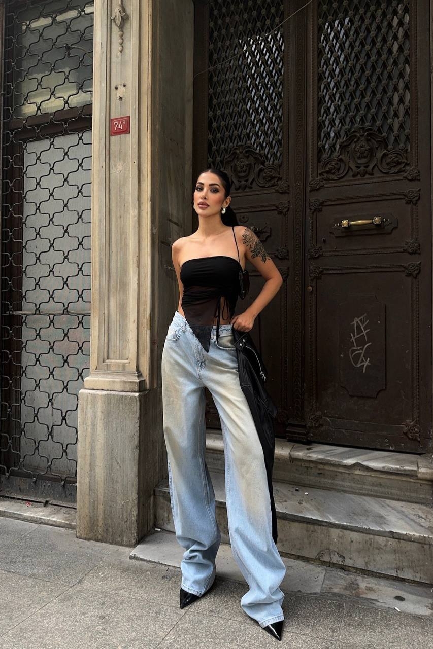 Γυναικείο τζιν Oversize Γαλάζιο Renata