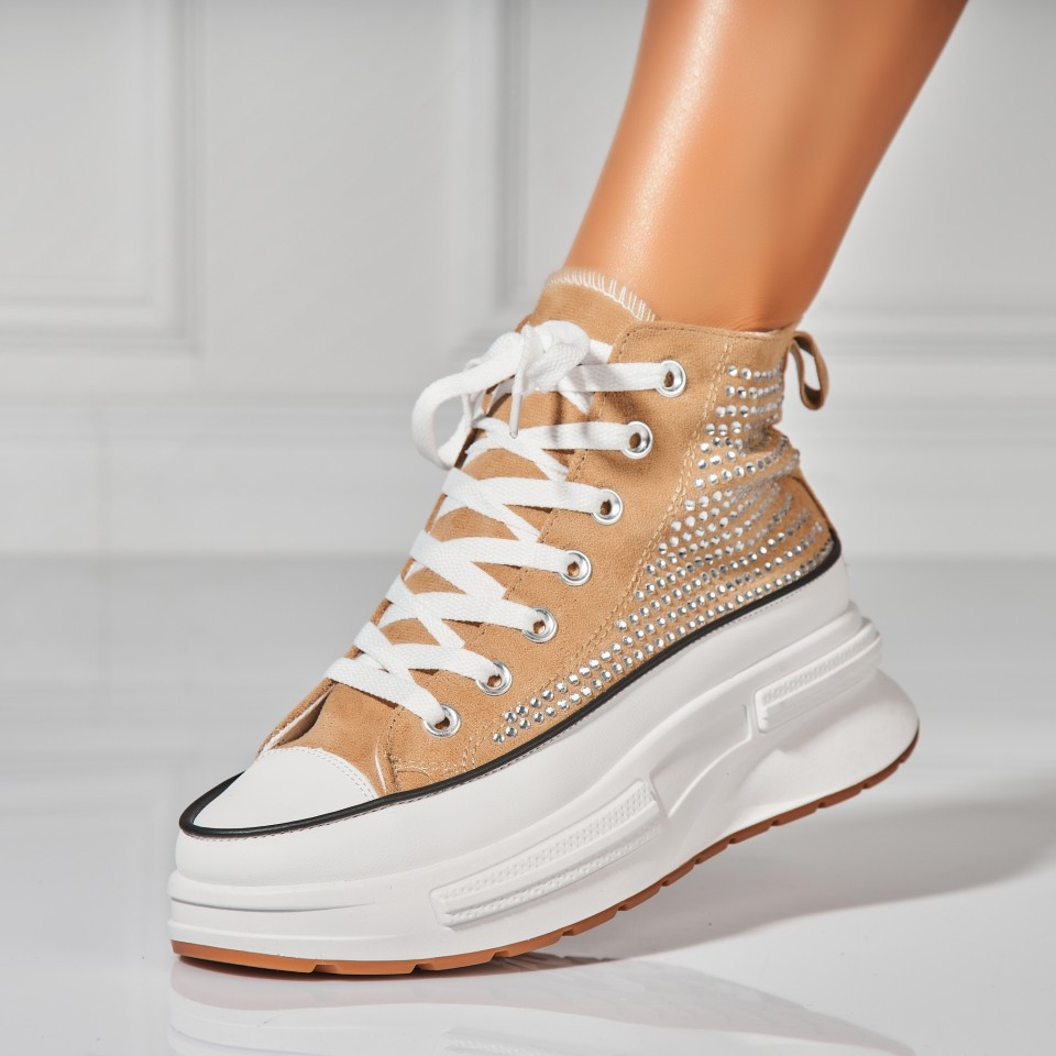 Γυναικεία sneakers Οικολογικό Γυρισμένο Δέρμα Χάκι Anay