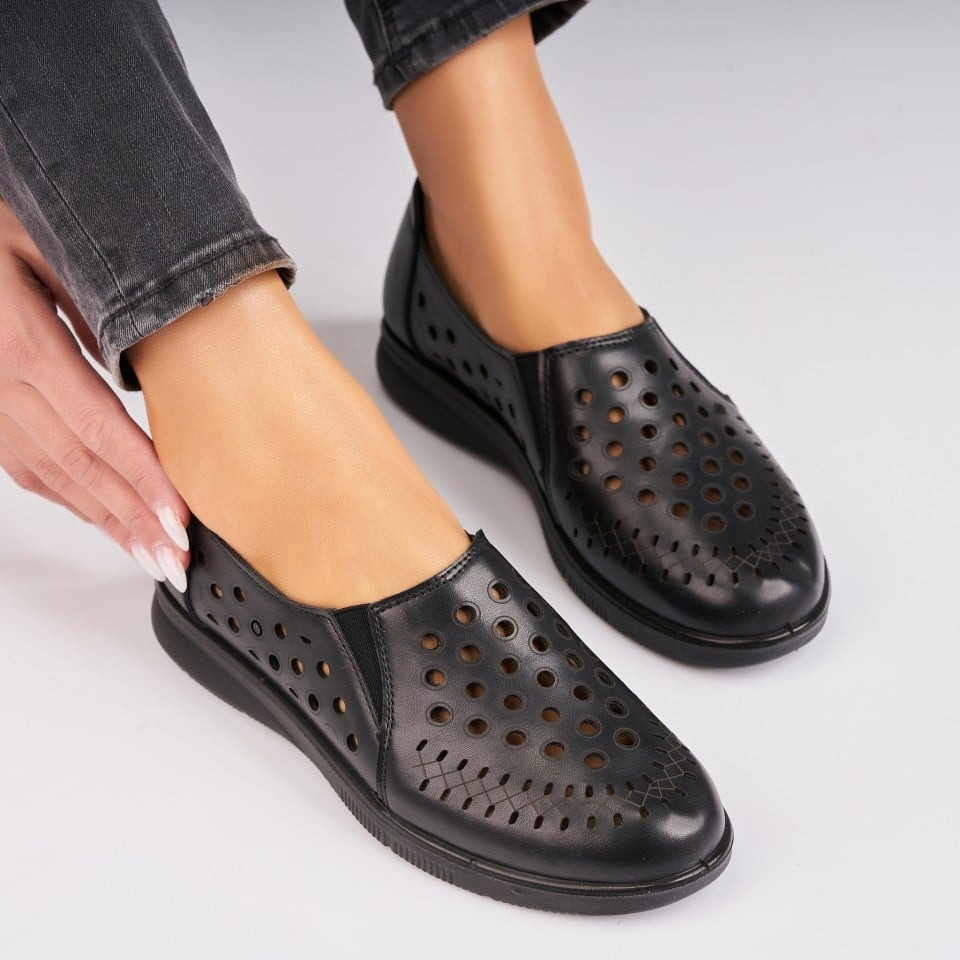 Γυναικεία Casual Παπούτσια Οικολογικό Γυρισμένο Δέρμα Μαύρο A4802
