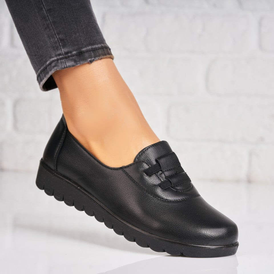 Γυναικεία Casual Παπούτσια Οικολογικό Δέρμα Μαύρο Ailani A4888