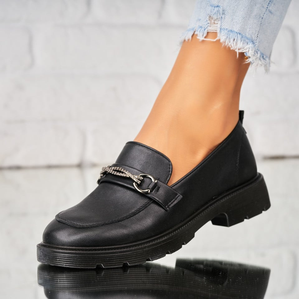 Γυναικεία Casual Παπούτσια Οικολογικό Δέρμα Μαύρο Amani A3554