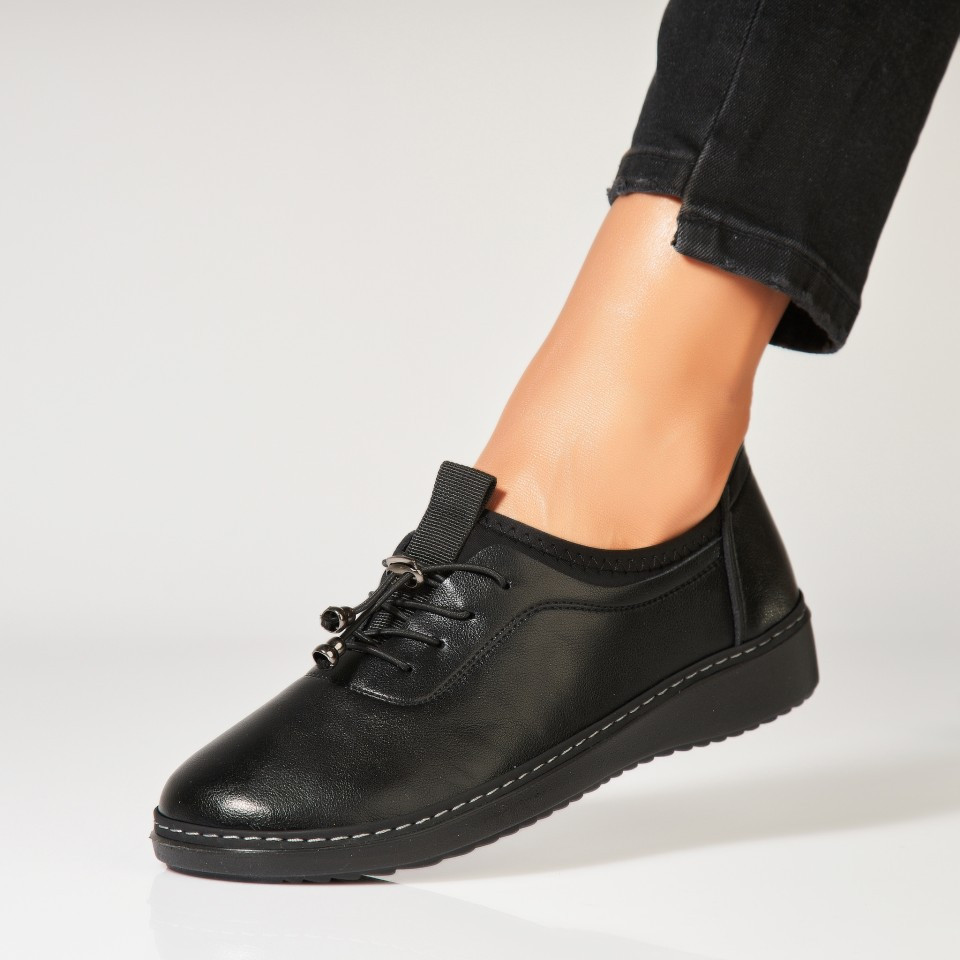 Γυναικεία Casual Παπούτσια Οικολογικό Δέρμα Μαύρο Nishma A6980