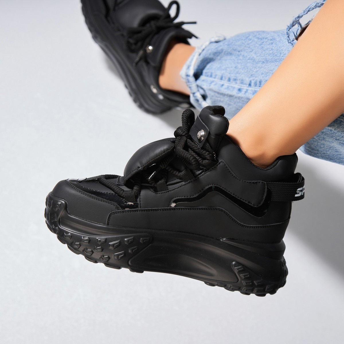 Γυναικεία sneakers Οικολογικό Δέρμα Μαύρο Zalina