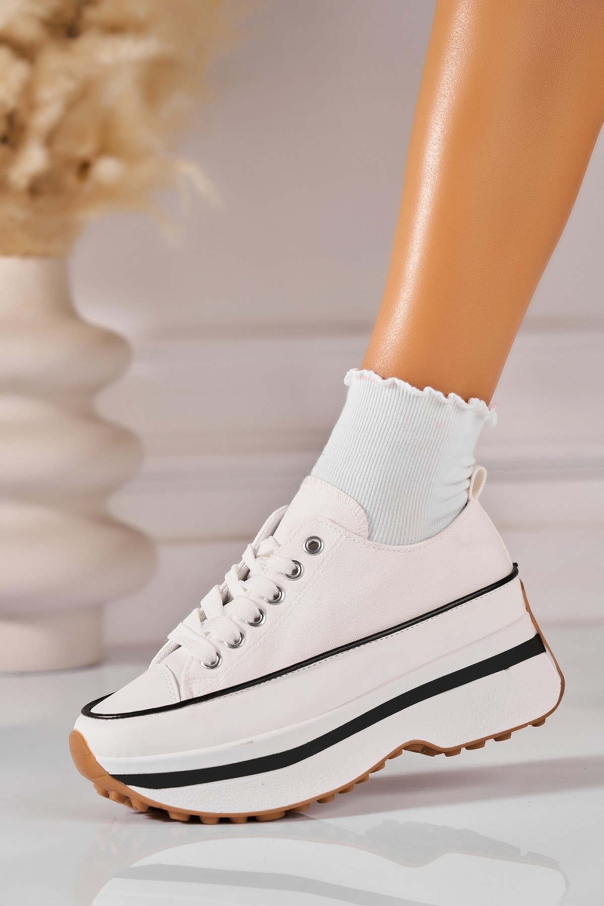 Γυναικεία sneakers Ύφασμα Άσπρο Joline