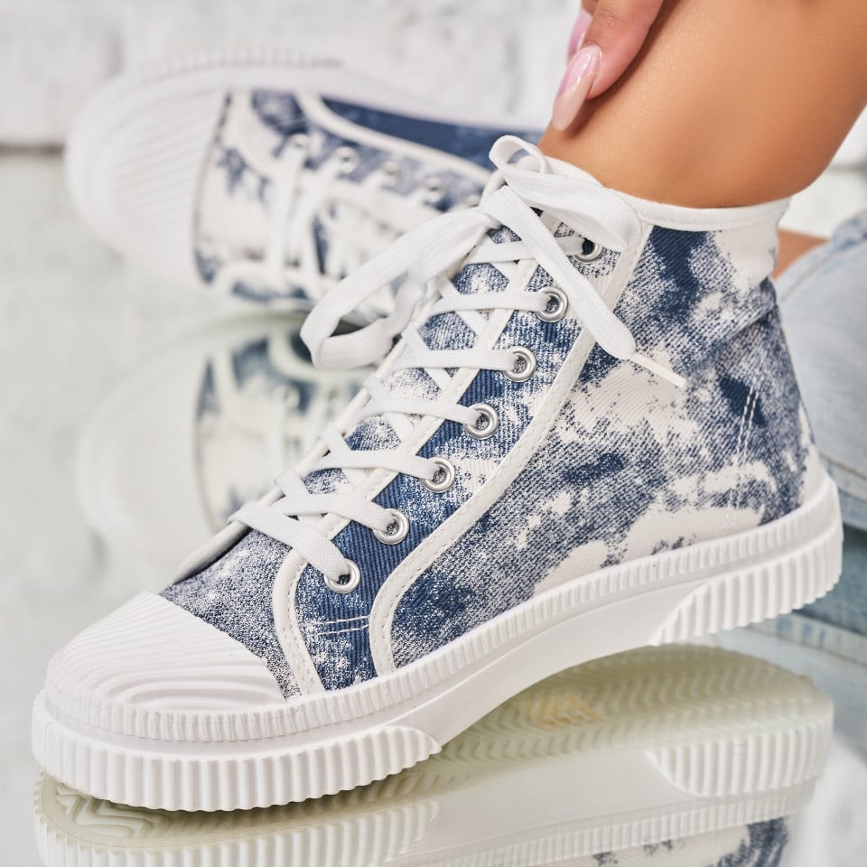 Γυναικεία sneakers Ύφασμα Γαλάζιο Leanne A1979