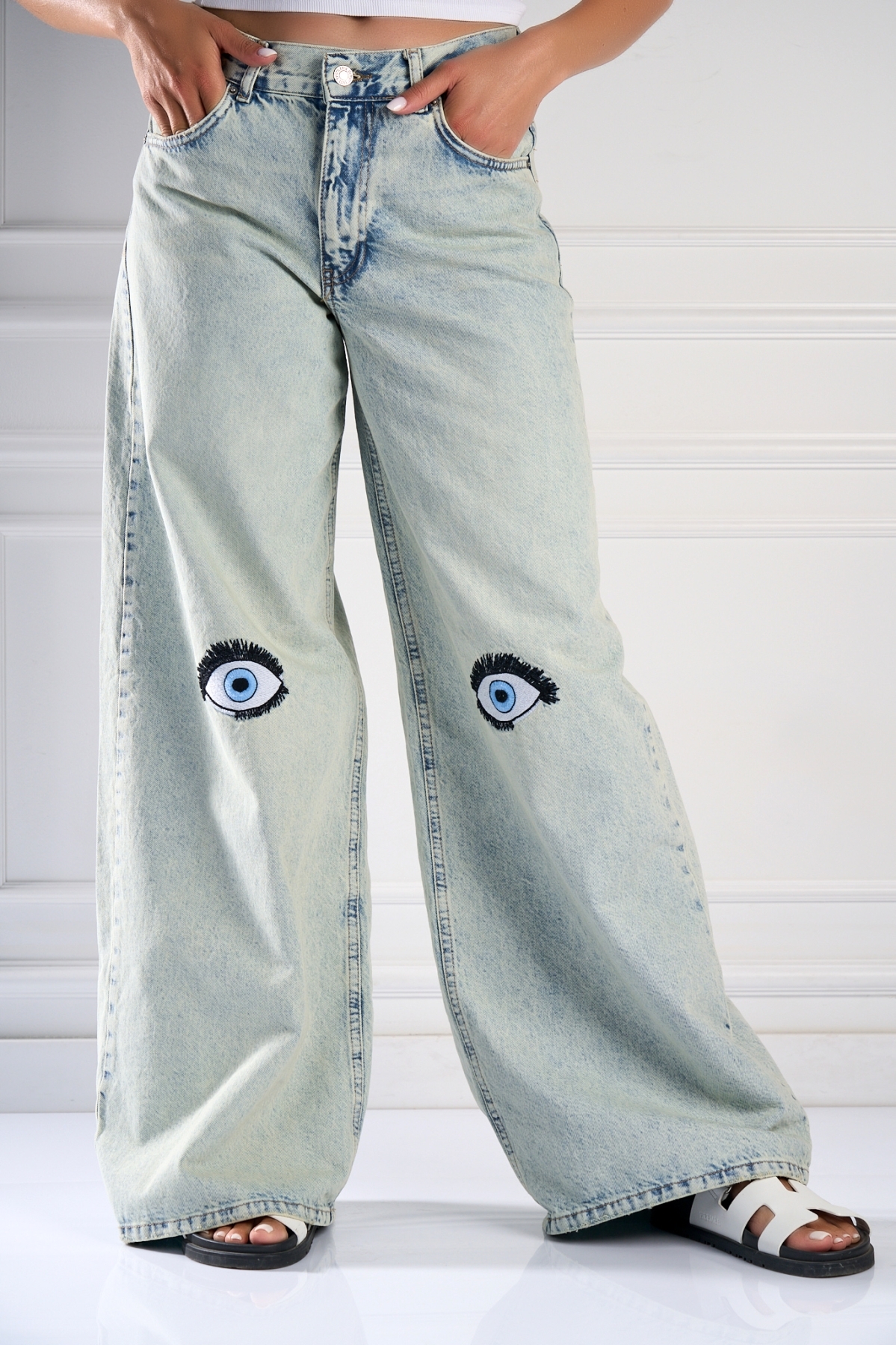 Γυναικείο τζιν Oversize Γαλάζιο Cithara