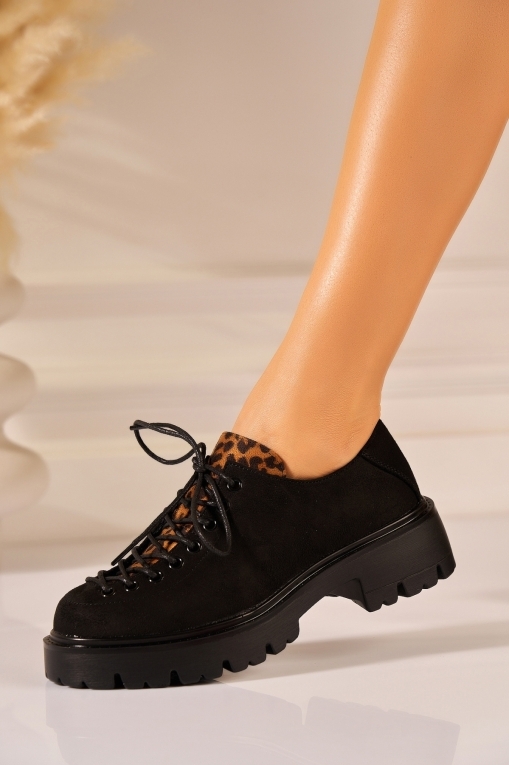 Γυναικεια Loafers Οικολογικό Γυρισμένο Δέρμα Μαύρο Sidhi5 - Img 4