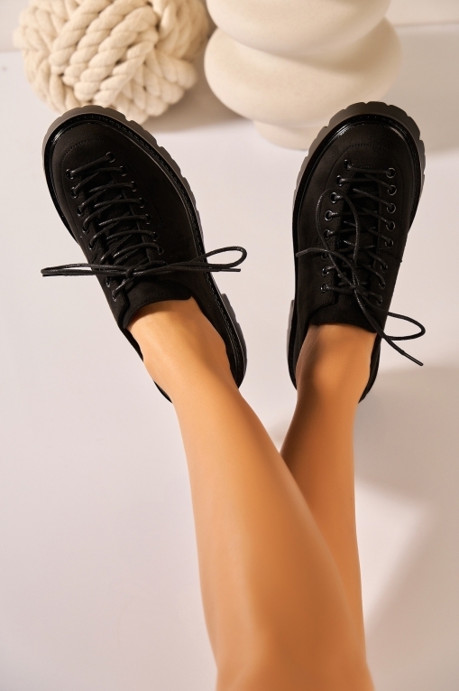 Γυναικεια Loafers Οικολογικό Γυρισμένο Δέρμα Μαύρο Sidhi3 - Img 2