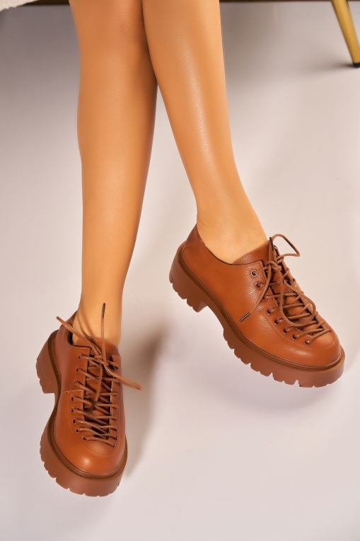 Γυναικεια Loafers Οικολογικό Δέρμα Camel Sidhi - Img 5