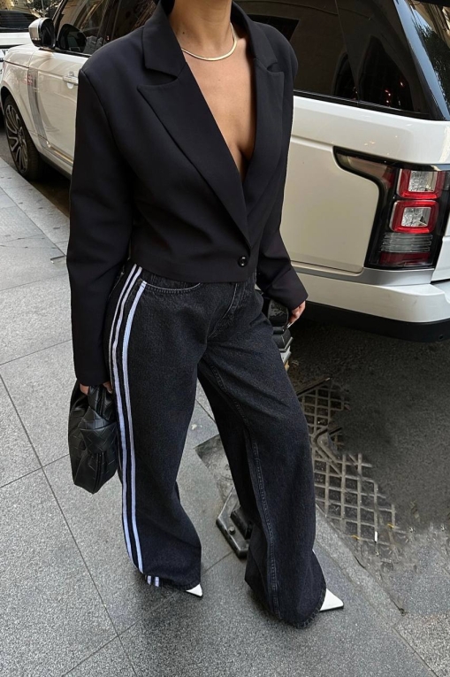 Γυναικείο τζιν Oversize Γκρι Monroe - Img 2