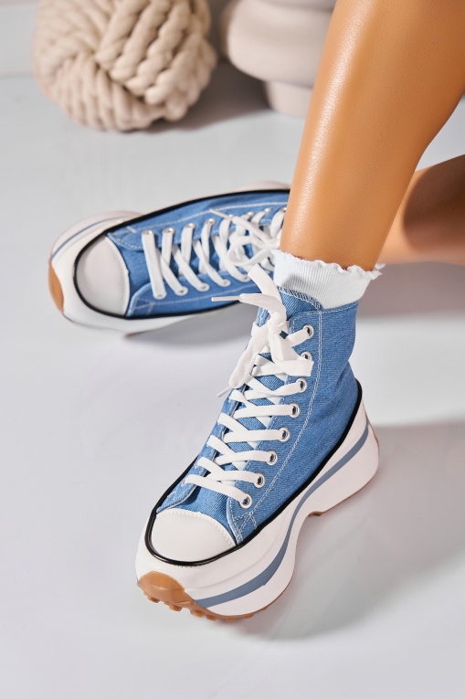 Γυναικεία sneakers Ύφασμα Γαλάζιο Dekota - Img 3