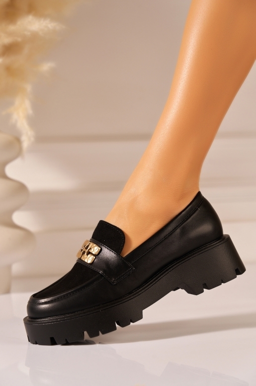 Γυναικεια Loafers Οικολογικό Δέρμα Μαύρο Zabrina - Img 4