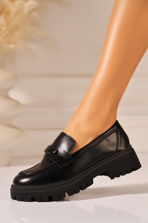 Γυναικεια Loafers Οικολογικό Δέρμα Μαύρο Layra - Img 2