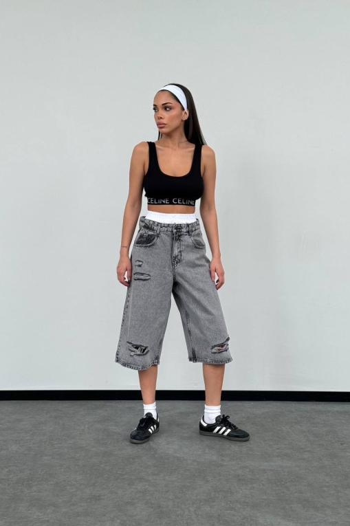 Γυναικείο τζιν Oversize Γκρι Arlette - Img 3