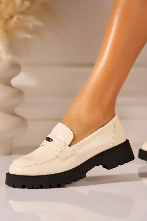 Γυναικεια Loafers Οικολογικό Δέρμα Μπεζ Avni - Img 2
