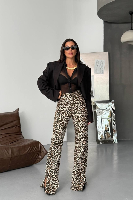 Τζιν με κανονική εφαρμογή Animal Print Kasia - Img 3