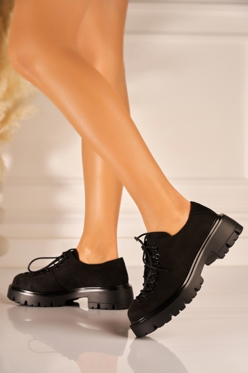 Γυναικεια Loafers Οικολογικό Γυρισμένο Δέρμα Μαύρο Sidhi3 - Img 4