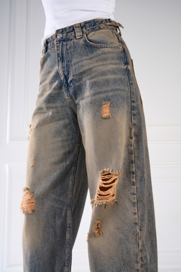 Γυναικείο τζιν Oversize Γαλάζιο Jeeva