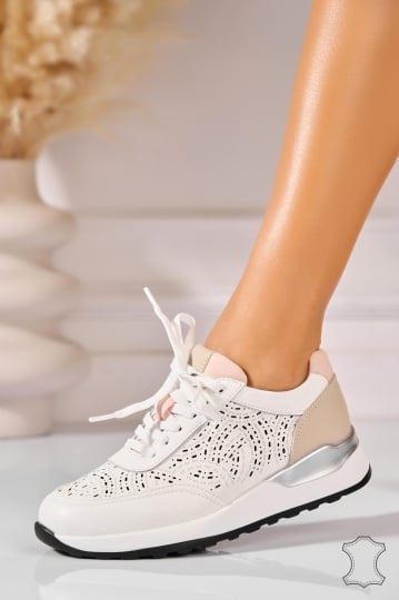 Αθλητικά με Φυσικό Δέρμα Γνήσιο Δέρμα Nude Oriana