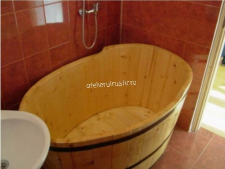 Cada din lemn ovală pentru baie - Img 2