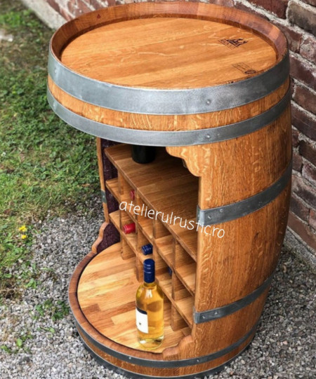 Minibar butoi cu suport pentru sticle si raft - Img 3